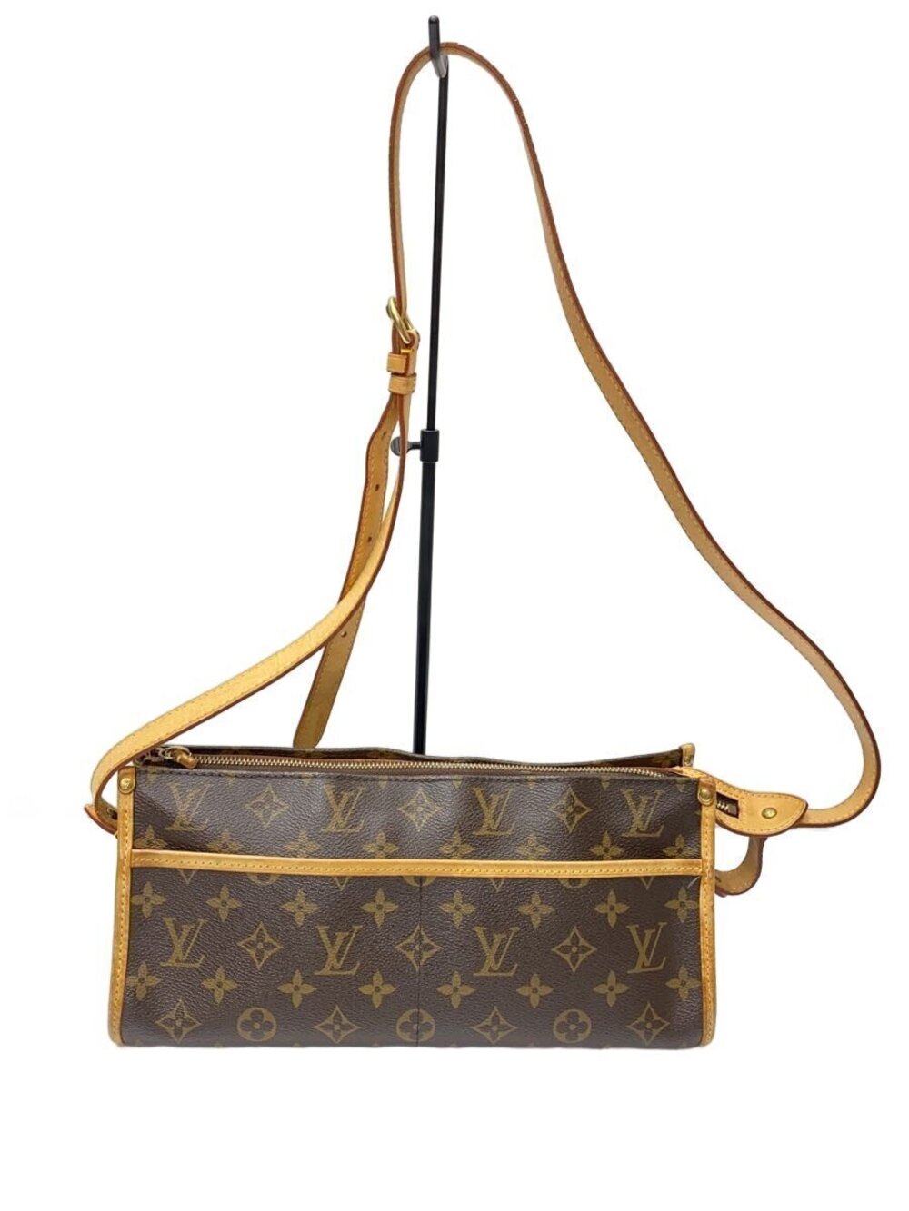 LOUIS VUITTON Popincourt Long Monogram Canvas Brown Zipper pull